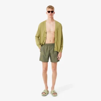 Boxers de banho de comprimento médio estampados para homem