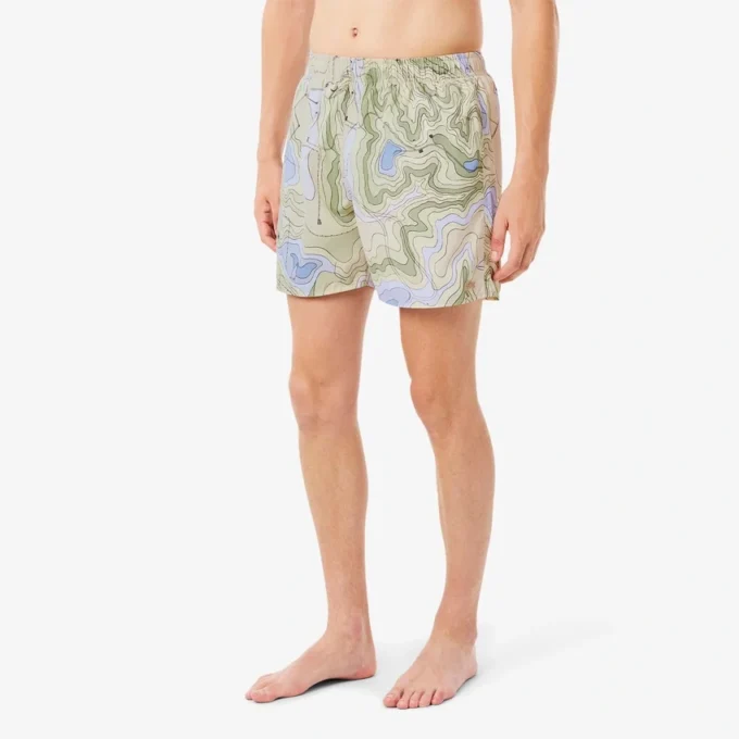 Boxers de banho de comprimento médio estampados para homem