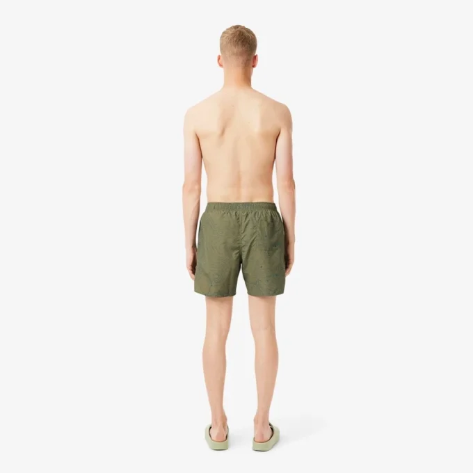 Boxers de banho de comprimento médio estampados para homem