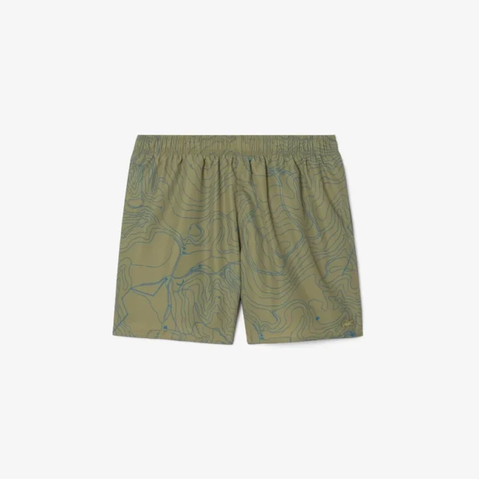 Boxers de banho de comprimento médio estampados para homem