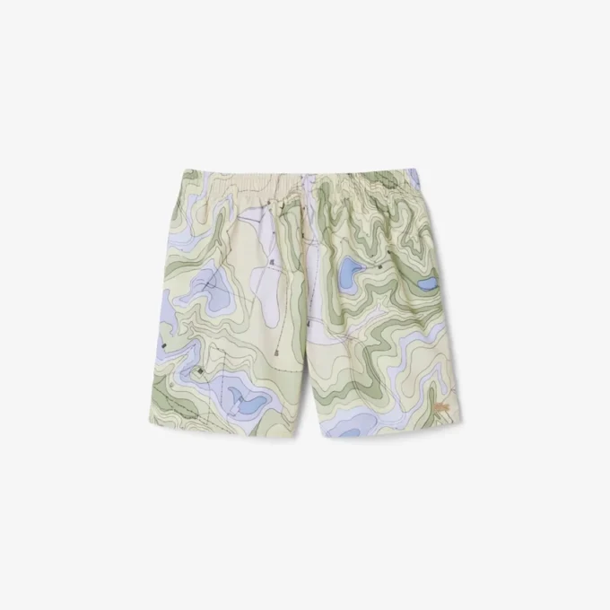 Boxers de banho de comprimento médio estampados para homem