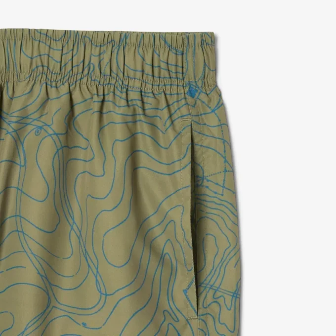 Boxers de banho de comprimento médio estampados para homem