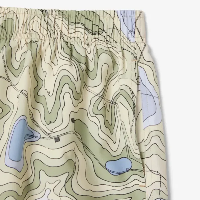 Boxers de banho de comprimento médio estampados para homem