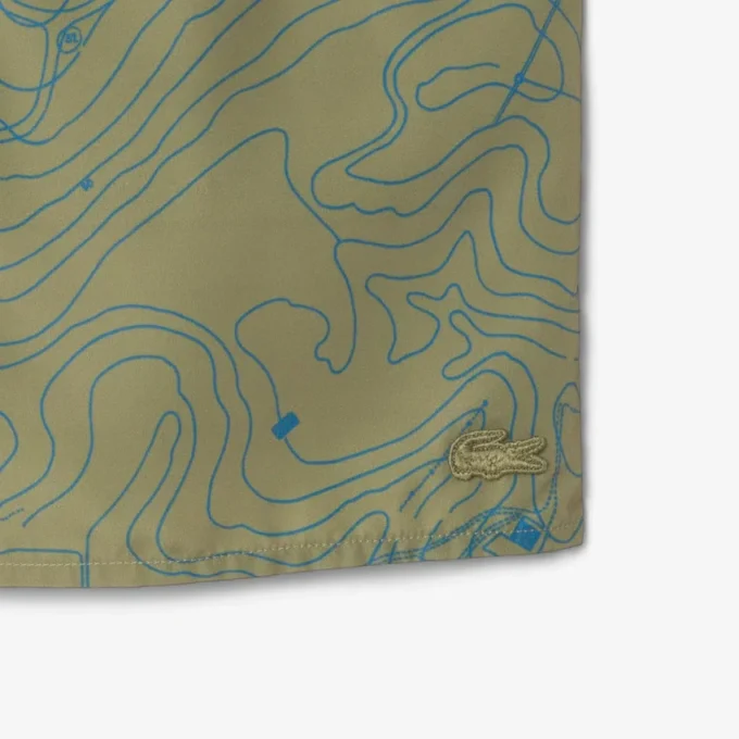 Boxers de banho de comprimento médio estampados para homem