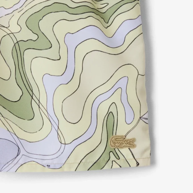 Boxers de banho de comprimento médio estampados para homem