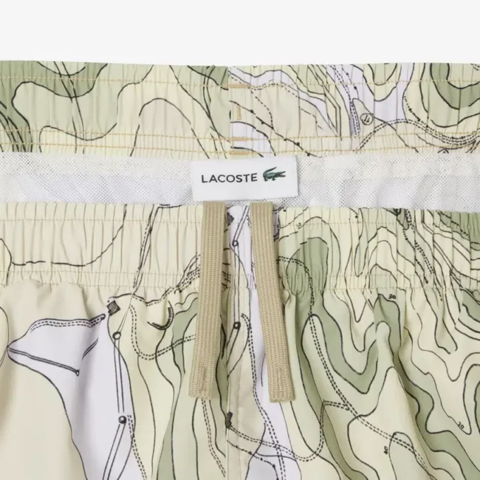Boxers de banho de comprimento médio estampados para homem