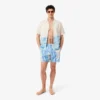 Boxers de banho de comprimento médio às riscas