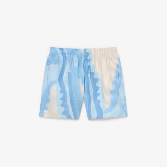 Boxers de banho de comprimento médio às riscas