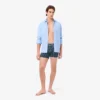 Boxers masculinos em jersey de algodão elástico com monograma