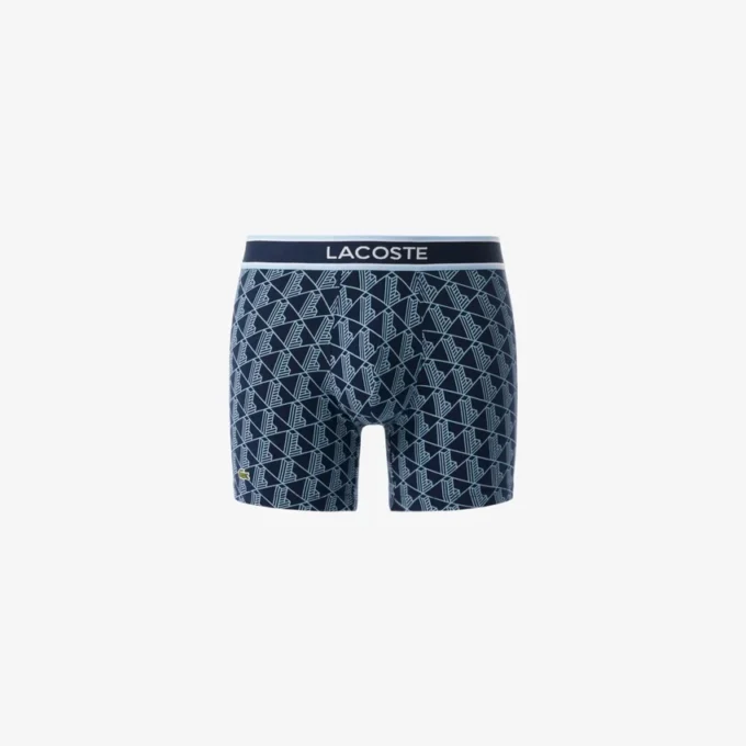Boxers masculinos em jersey de algodão elástico com monograma
