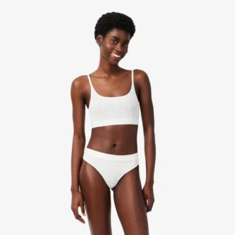 Bralette com logótipo em ponto de rede