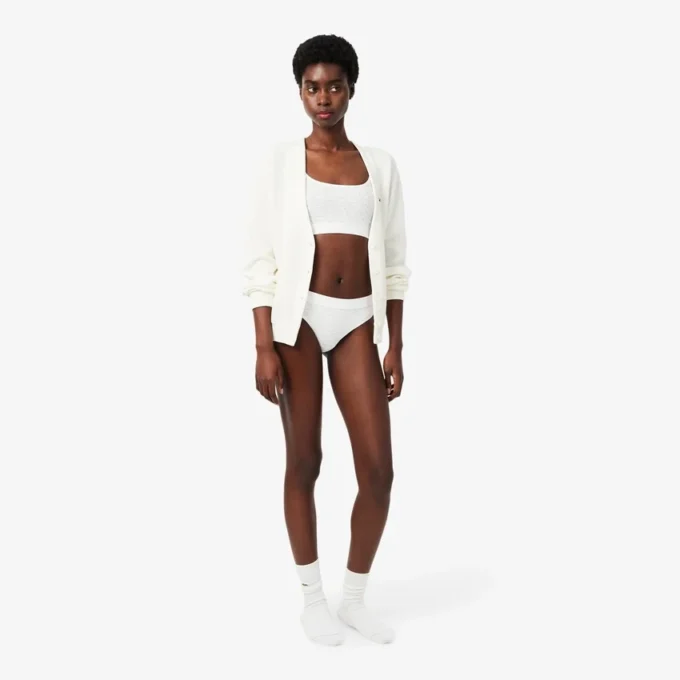 Bralette com logótipo em ponto de rede