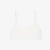 Bralette com logótipo em ponto de rede