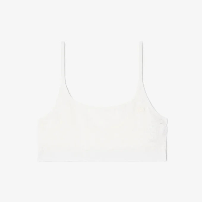 Bralette com logótipo em ponto de rede