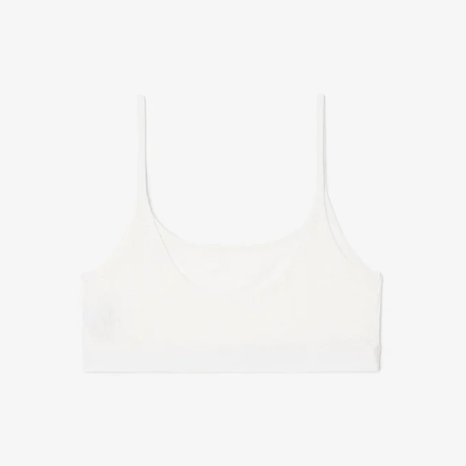 Bralette com logótipo em ponto de rede