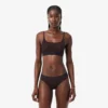 Bralette em malha com detalhes em crocodilo