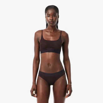 Bralette em malha com detalhes em crocodilo