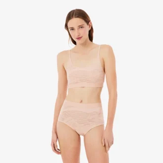 Bralette em malha com detalhes em crocodilo