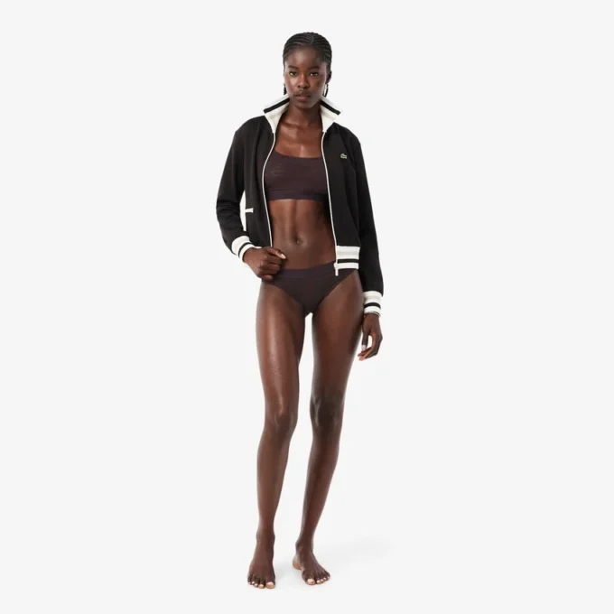 Bralette em malha com detalhes em crocodilo