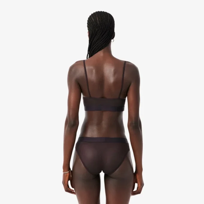 Bralette em malha com detalhes em crocodilo