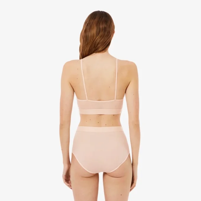 Bralette em malha com detalhes em crocodilo