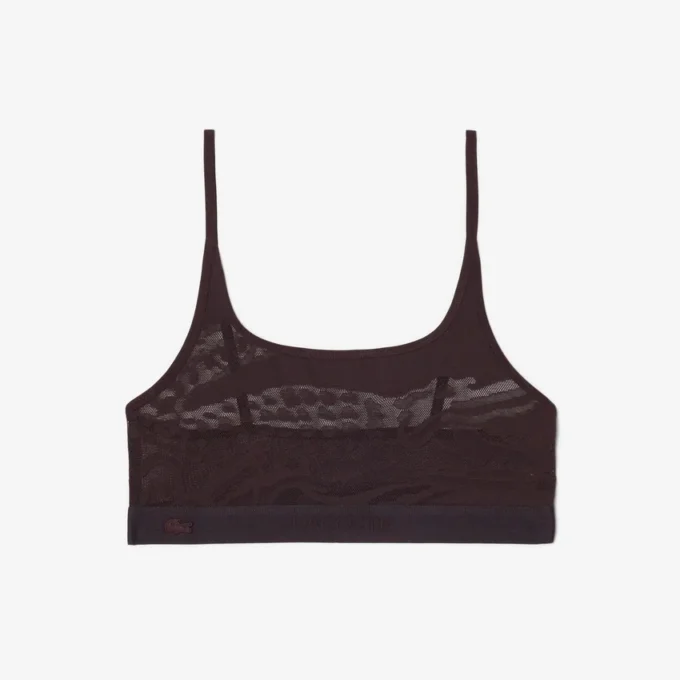 Bralette em malha com detalhes em crocodilo