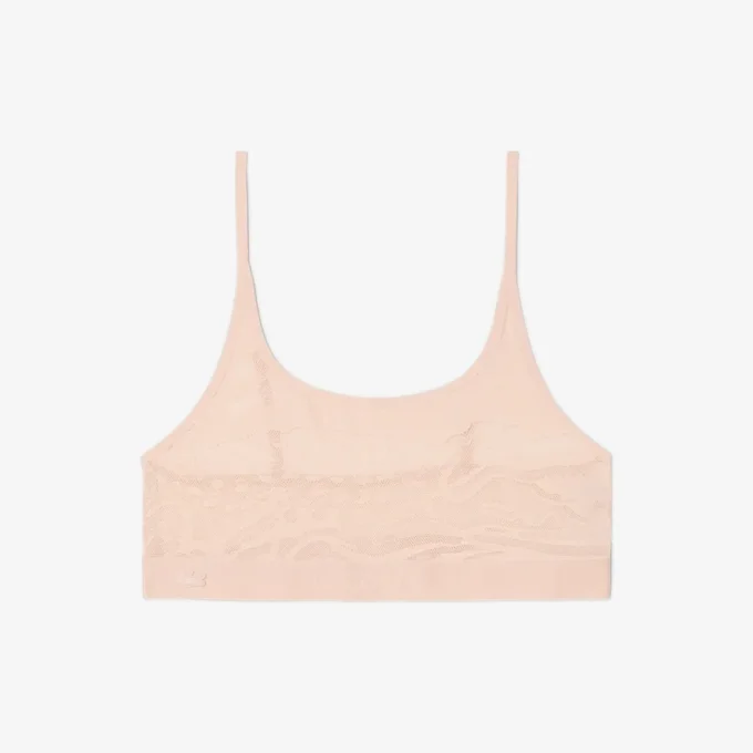 Bralette em malha com detalhes em crocodilo