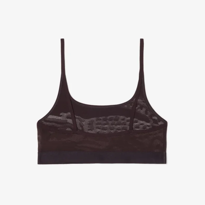 Bralette em malha com detalhes em crocodilo