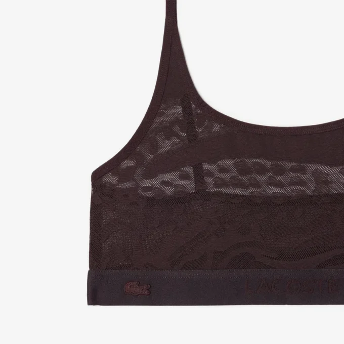 Bralette em malha com detalhes em crocodilo