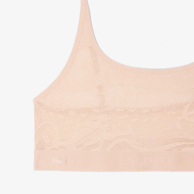 Bralette em malha com detalhes em crocodilo