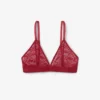 Bralette triangular com renda e logótipo