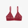 Bralette triangular com renda e logótipo