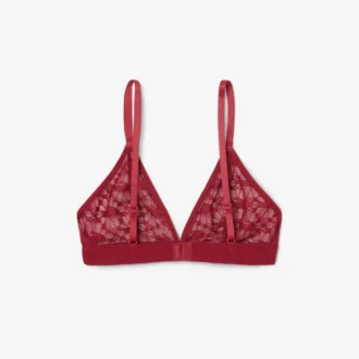 Bralette triangular com renda e logótipo