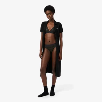 Bralette triangular com renda e logótipo
