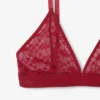 Bralette triangular com renda e logótipo