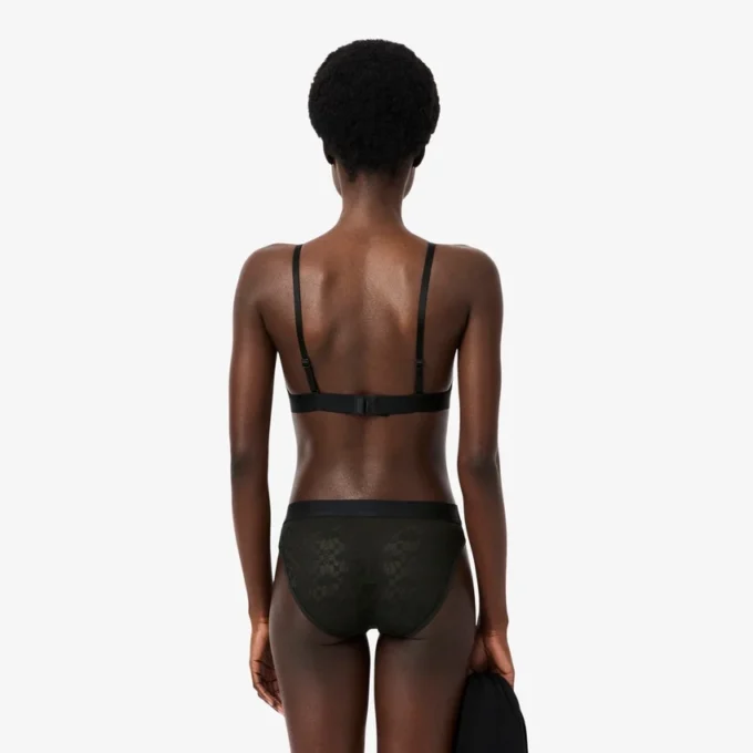 Bralette triangular com renda e logótipo