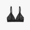 Bralette triangular com renda e logótipo
