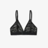 Bralette triangular com renda e logótipo