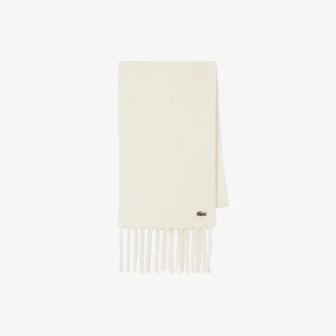 Cachecol unissexo de lã de alpaca com franjas