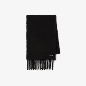 Cachecol unissexo de lã de alpaca com franjas
