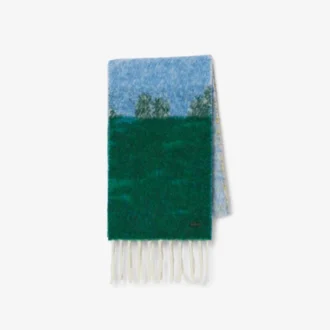 Cachecol unissexo em lã de alpaca com motivo paisagístico