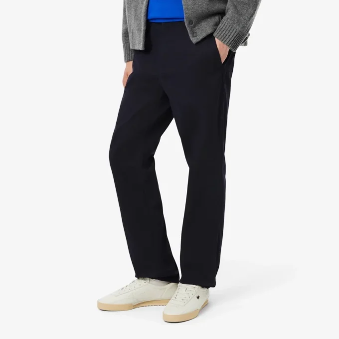 Calças chino de algodão de corte regular para homem