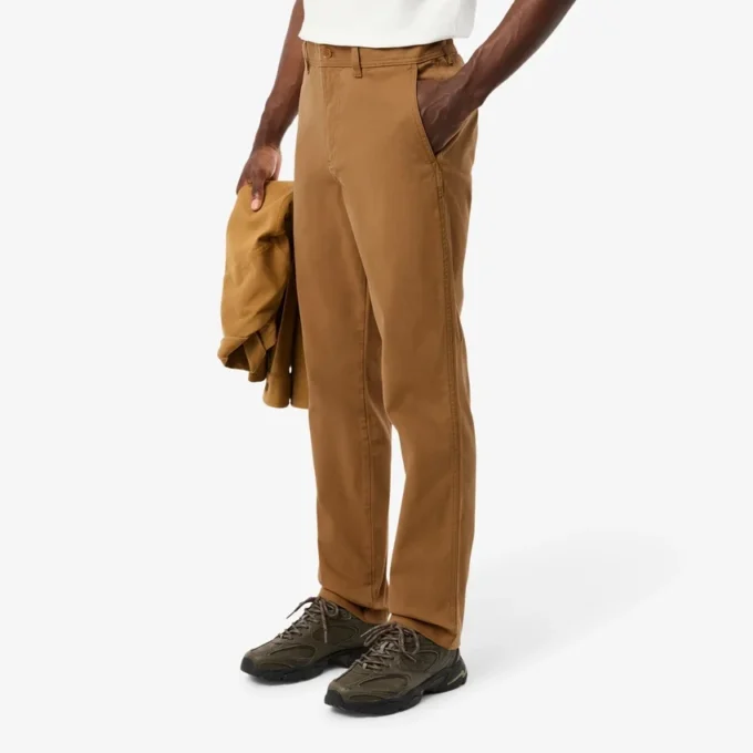 Calças chino de algodão de corte regular para homem