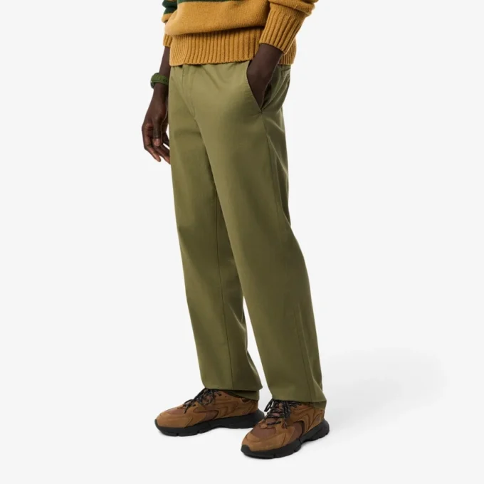 Calças chino de algodão de corte regular para homem
