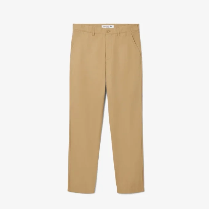 Calças chino de algodão de corte regular para homem