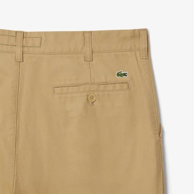 Calças chino de algodão de corte regular para homem