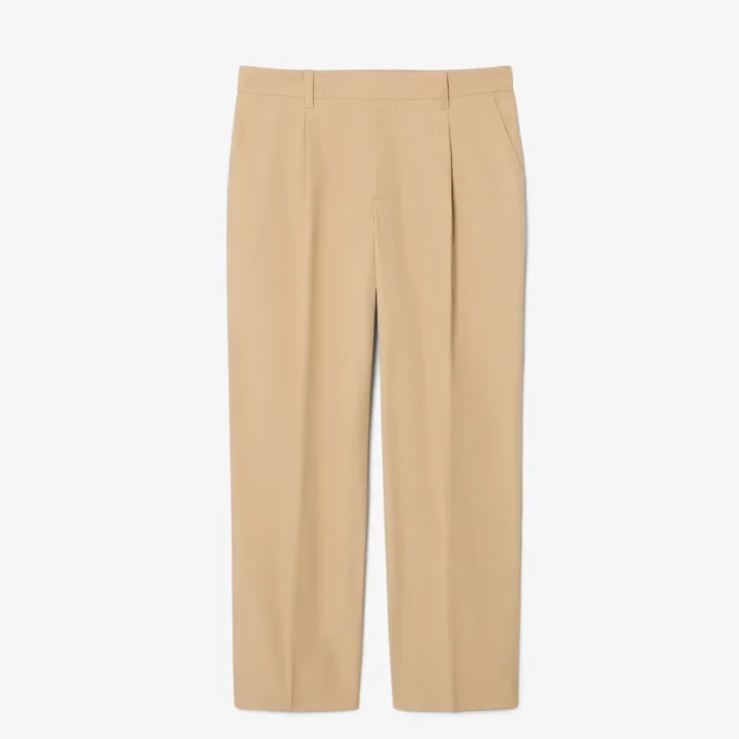 Calças chino de algodão de corte reto