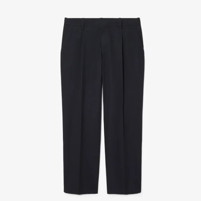 Calças chino de algodão de corte reto