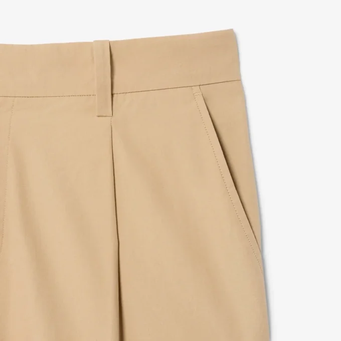 Calças chino de algodão de corte reto