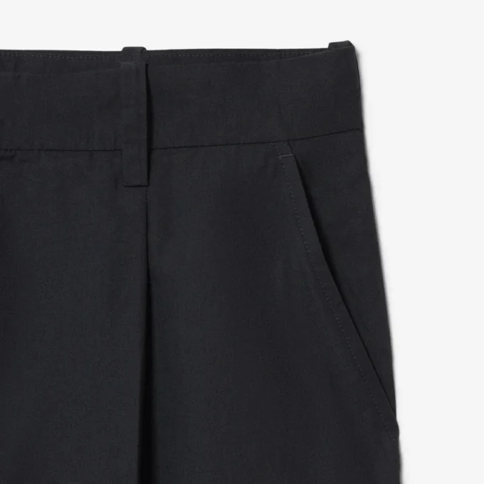 Calças chino de algodão de corte reto